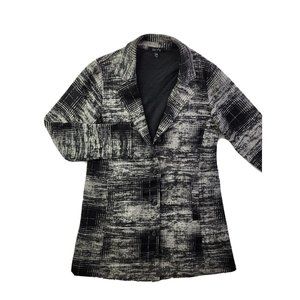 Comfy USA - Cotton Poly Stretch Button Jacket Blazer Lagenlook Pockets Small